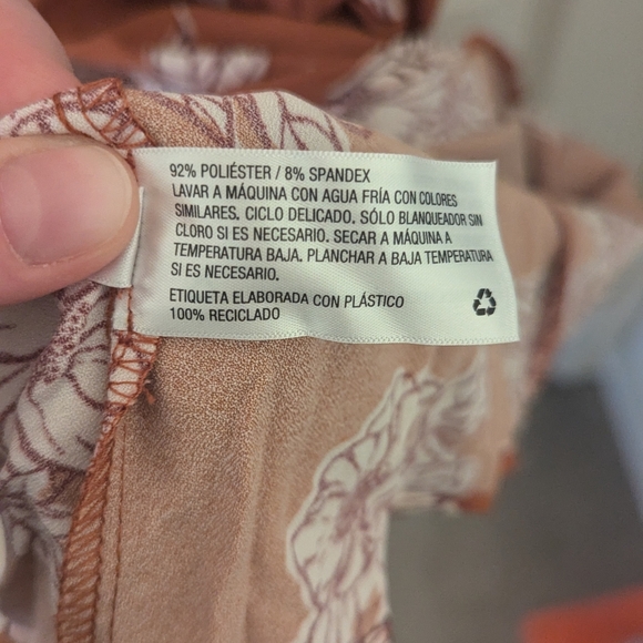 ISABEL MATERNITY Dress Flutter Sleeves Floral Print Orange and White XXL - Picture 8 of 8